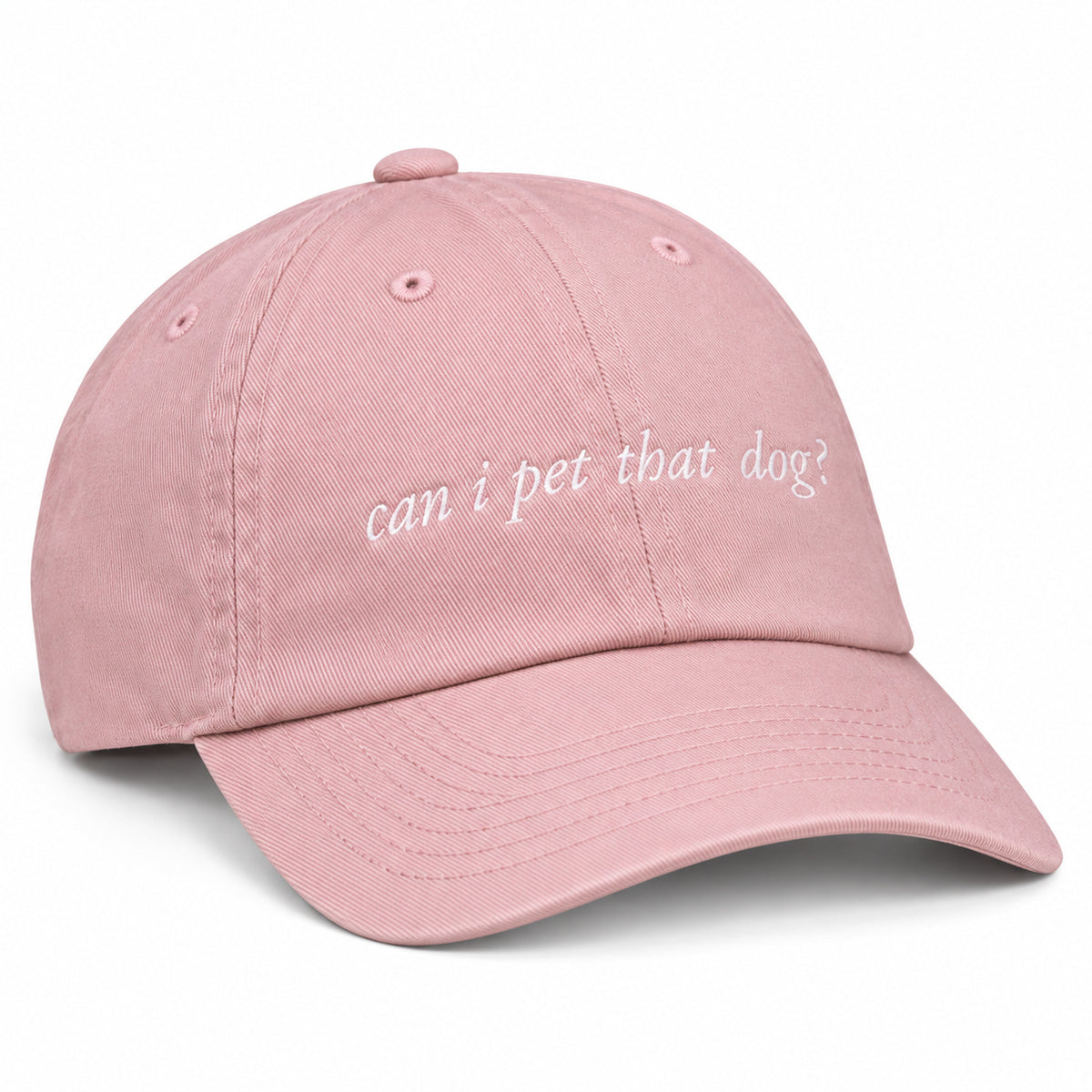 KIDS can i pet that dog? Baseball Hat – pink – front view