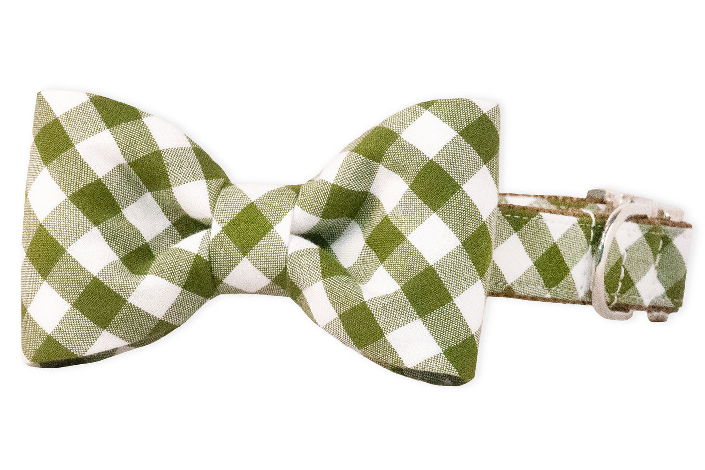 Avocado Check Bow Tie Dog Collar - Crew LaLa