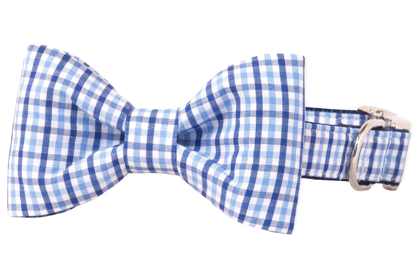 Bennett Blue Gingham Bow Tie Collar - Crew LaLa