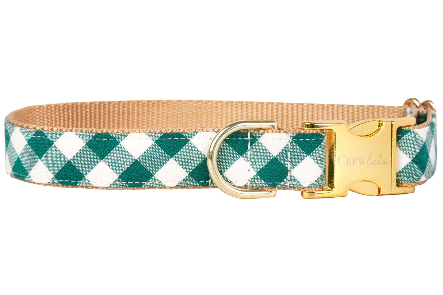 Emerald Check Bow Tie Dog Collar - Crew LaLa