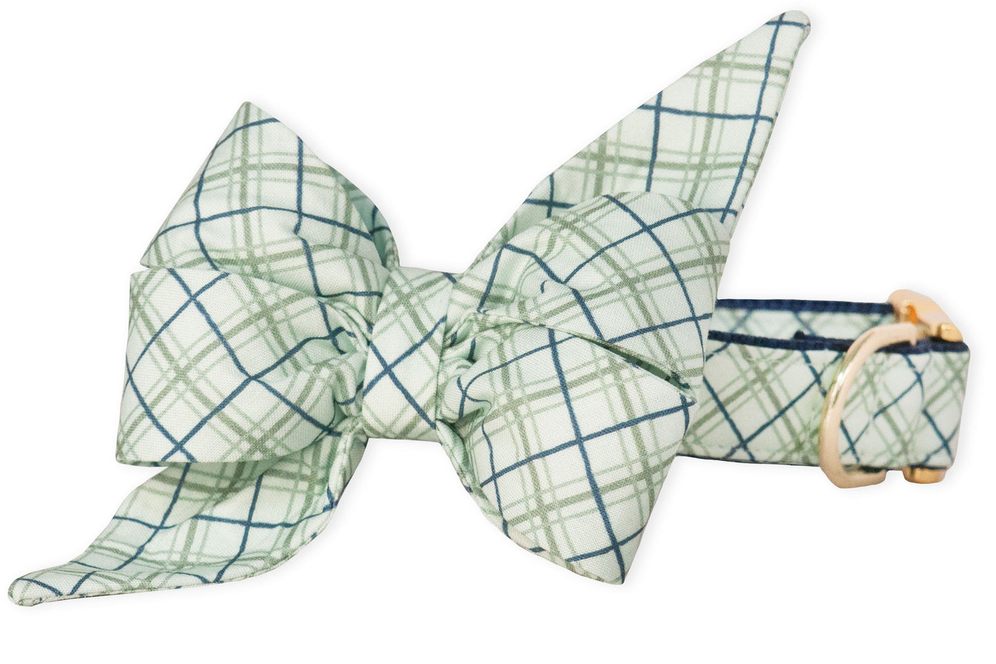 Harvey Plaid Belle Bow Dog Collar - Crew LaLa