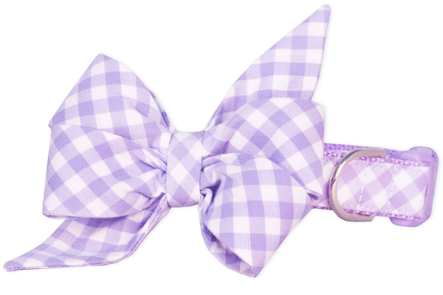 Lavender Picnic Plaid Belle Bow Dog Collar - Crew LaLa