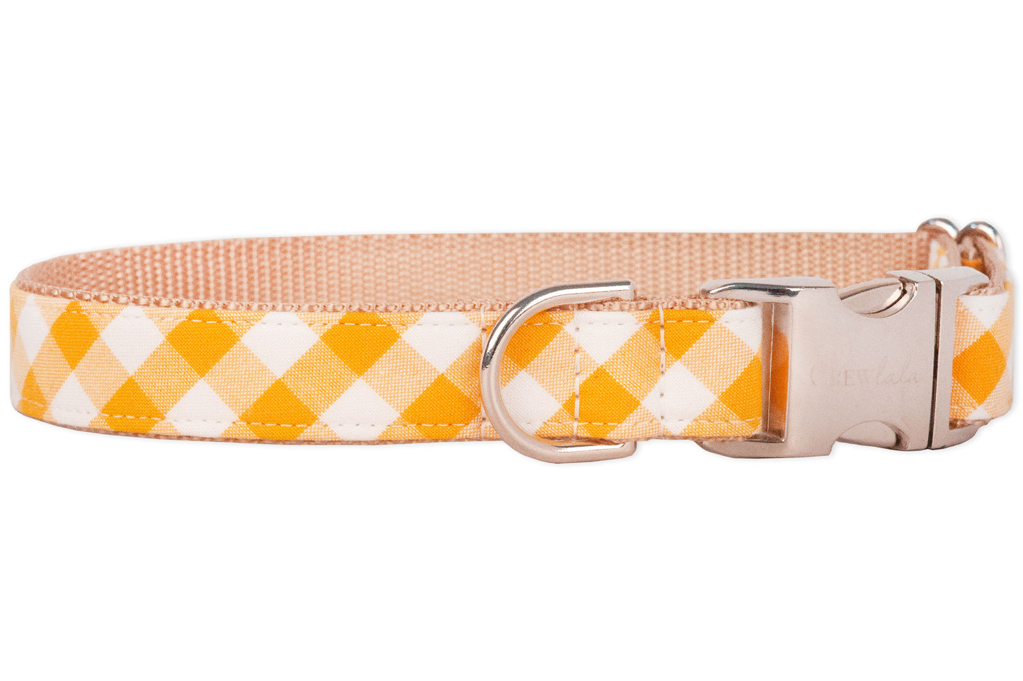 Mustard Check Dog Collar - Crew LaLa