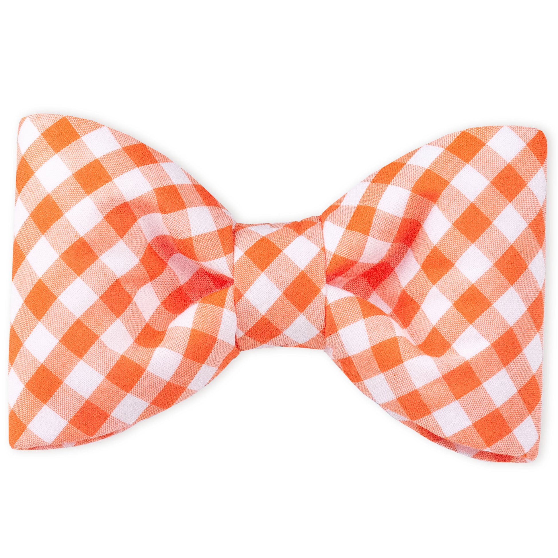 Orange Picnic Plaid Bow Tie Dog Collar - Crew LaLa