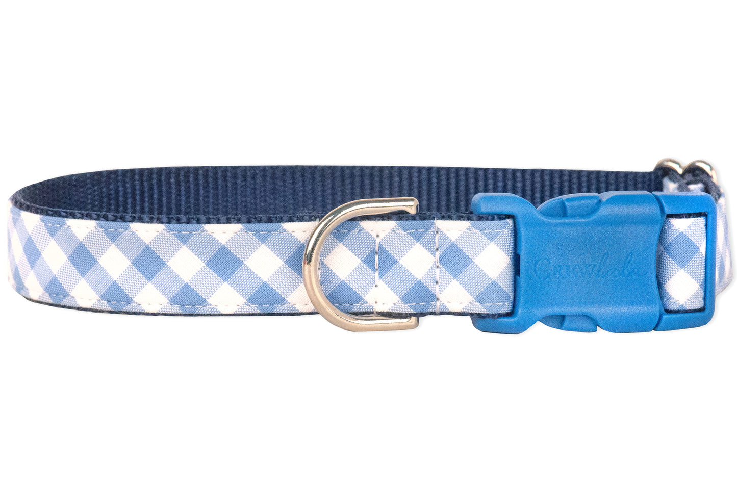 Periwinkle Picnic Plaid Bow Tie Dog Collar - Crew LaLa