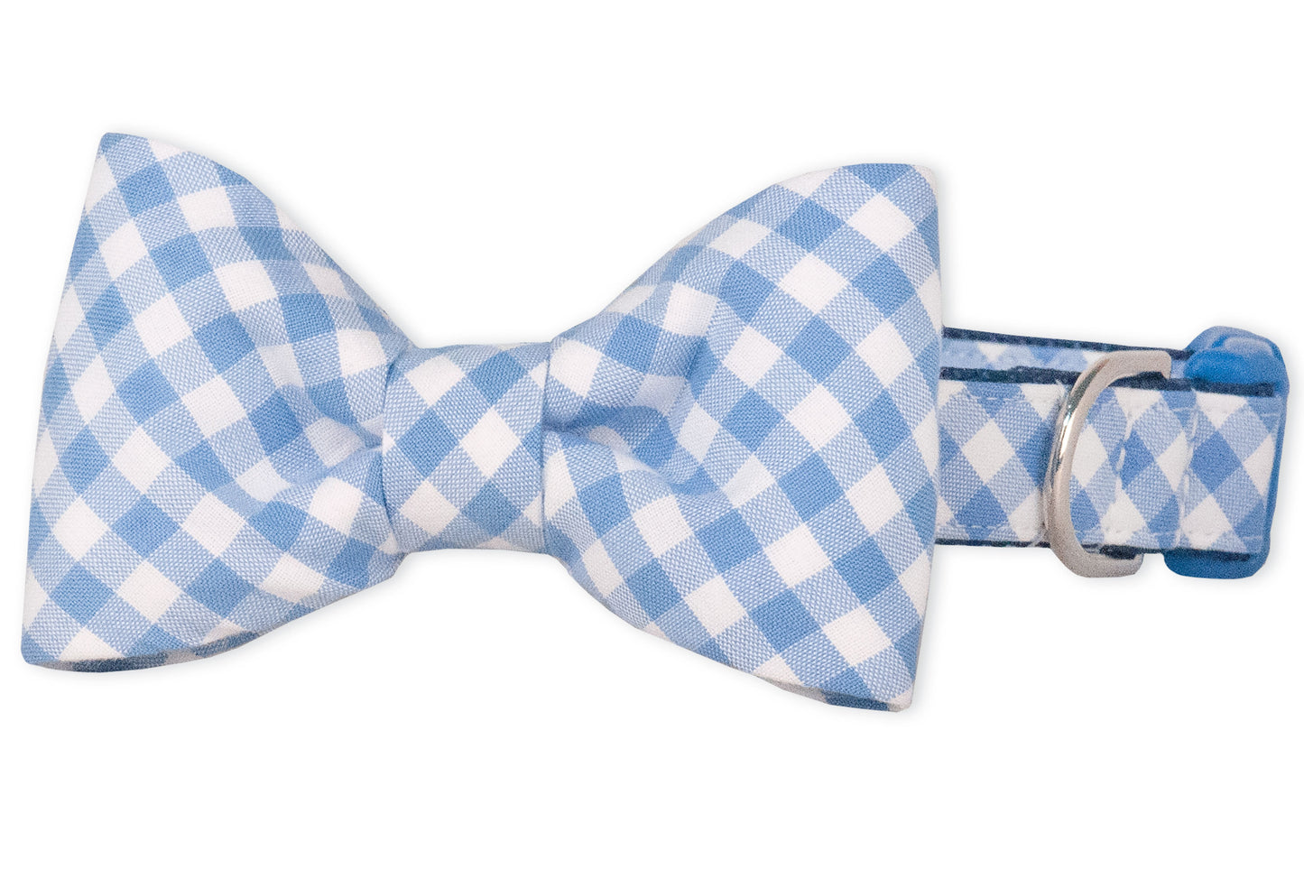 Periwinkle Picnic Plaid Bow Tie Dog Collar - Crew LaLa