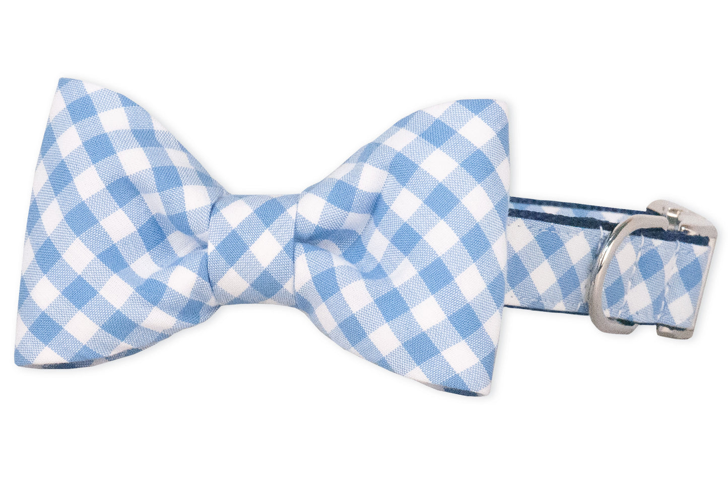 Periwinkle Picnic Plaid Bow Tie Dog Collar - Crew LaLa