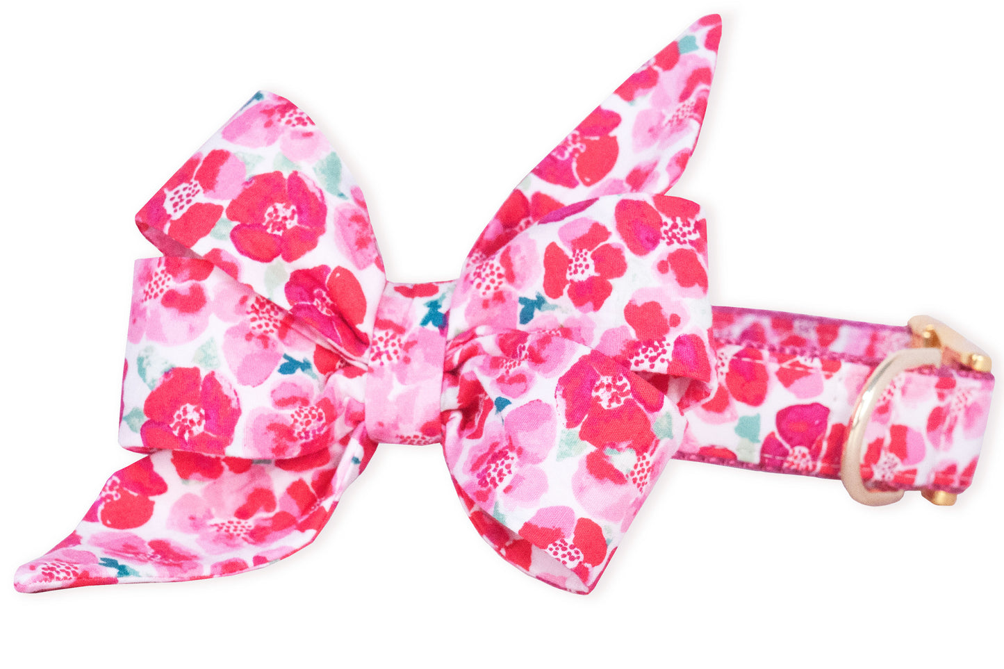 Pink Primrose Belle Bow Dog Collar - Crew LaLa