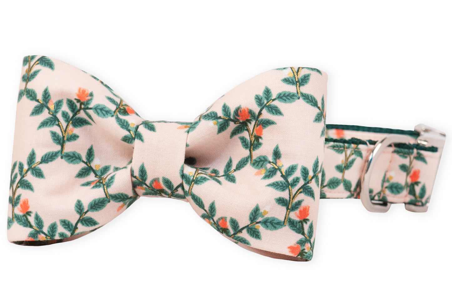 Rosy Vines Bow Tie Dog Collar - Crew LaLa