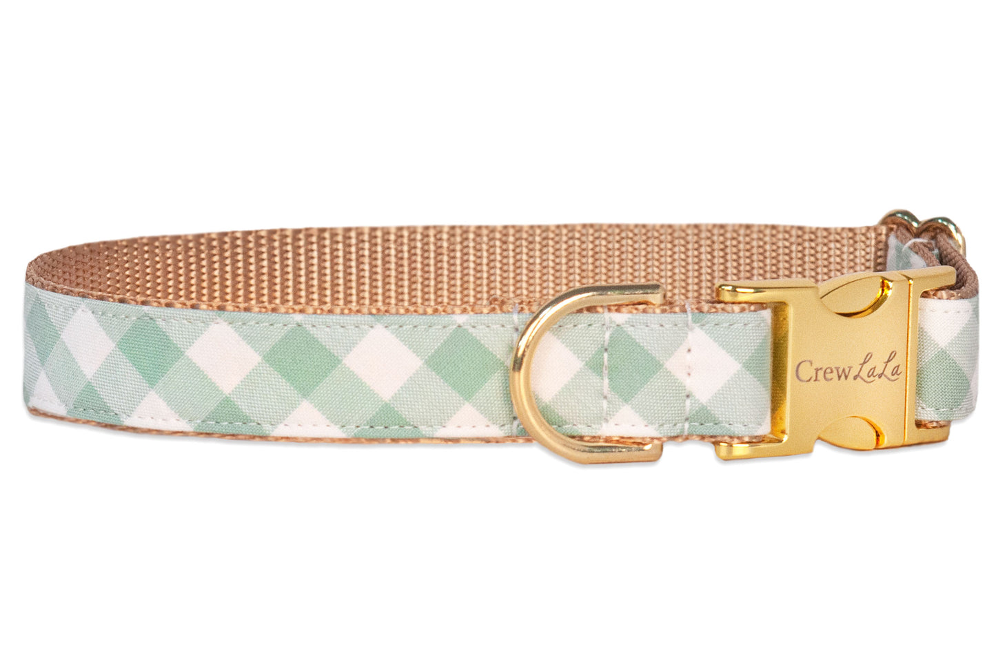 Sage Check Dog Collar - Crew LaLa