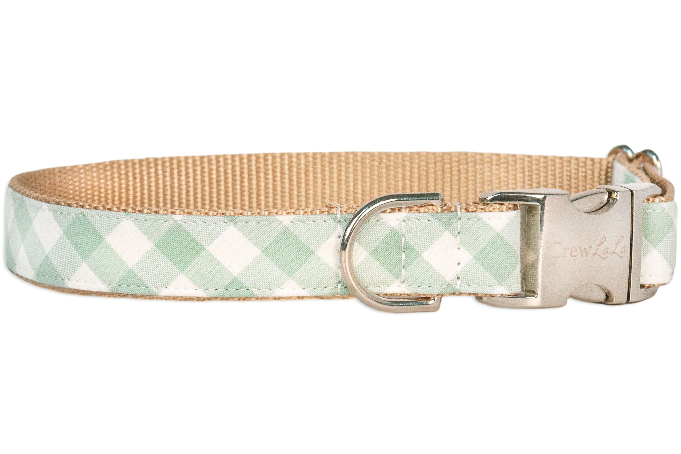 Sage Check Bow Tie Dog Collar - Crew LaLa