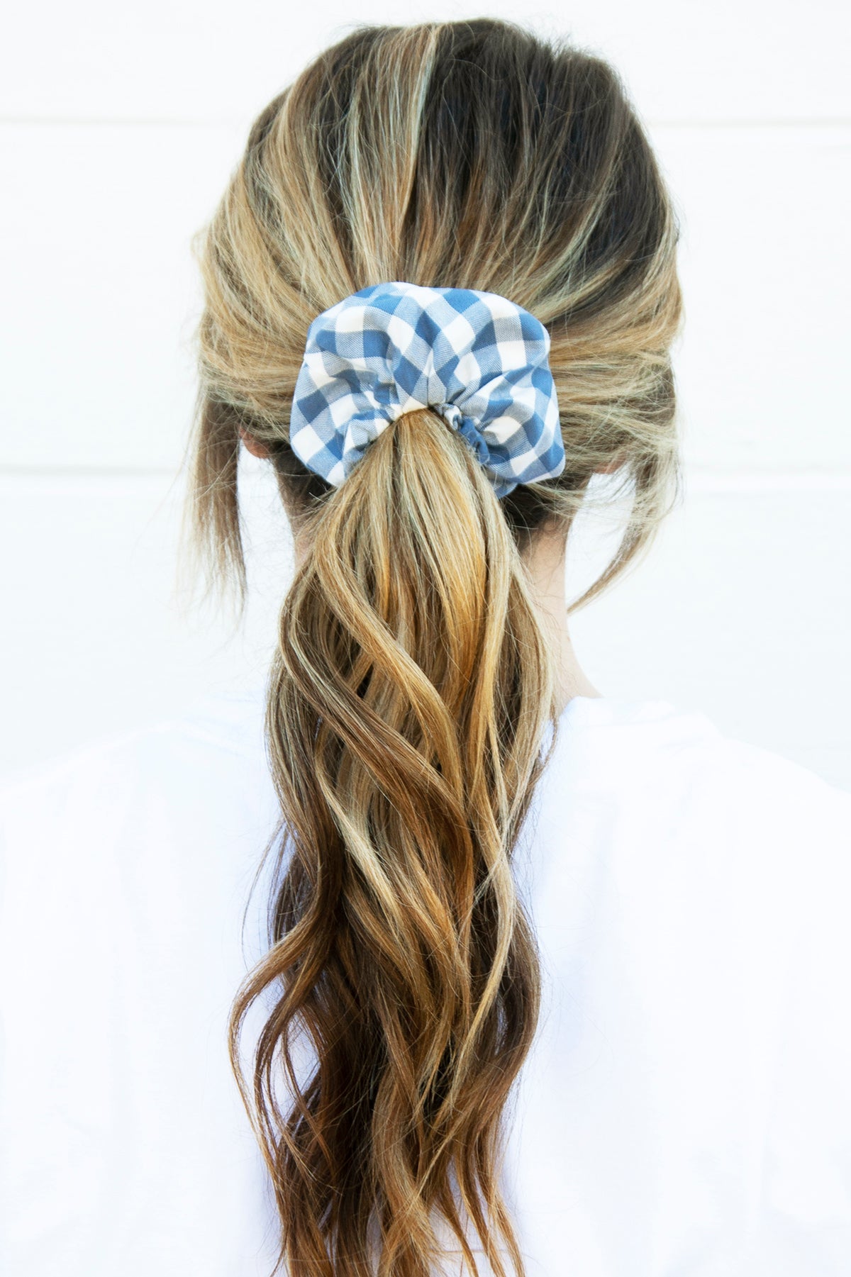 Slate Check Scrunchie - Crew LaLa