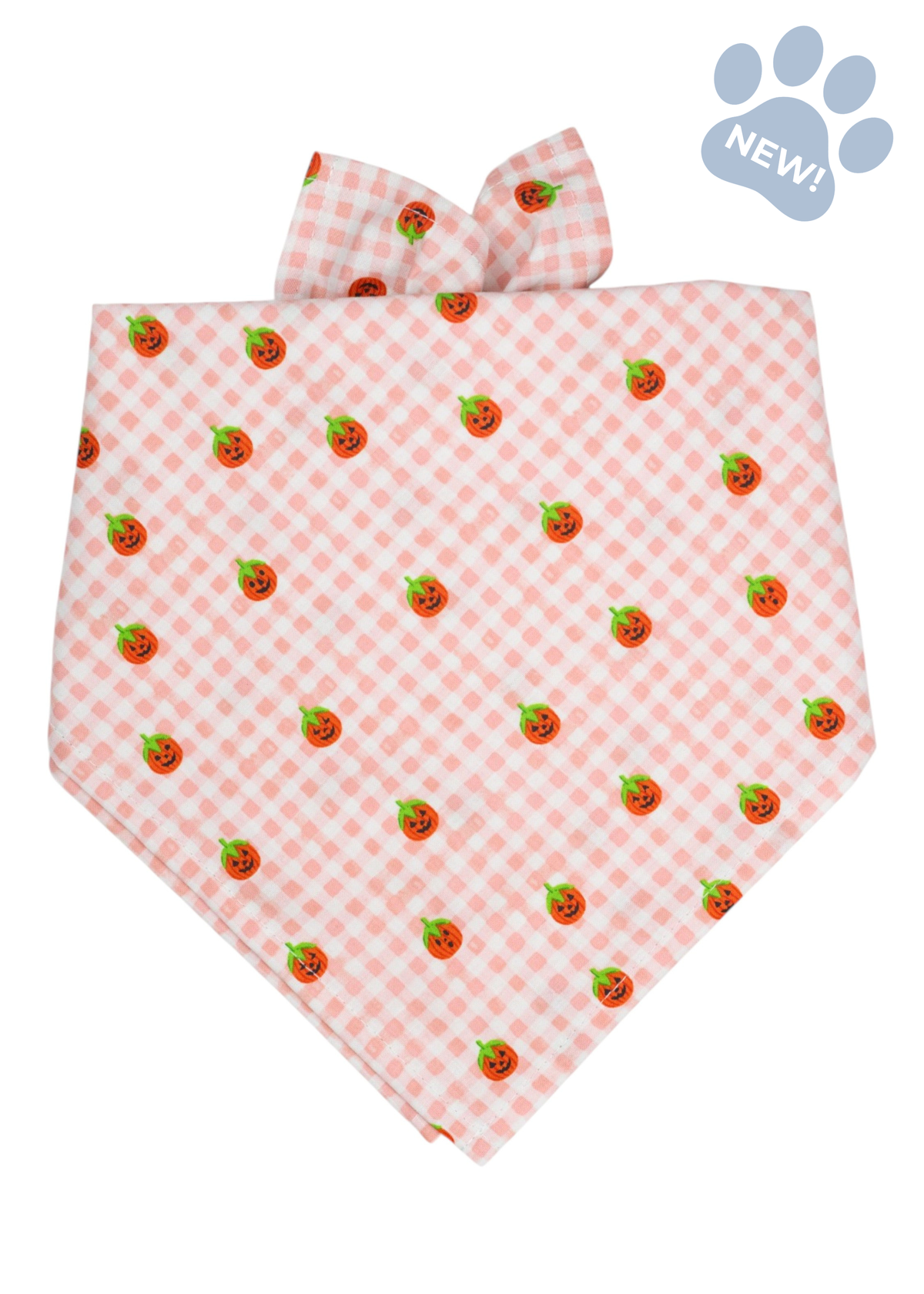 Pumpkin Gingham Dog Bandana