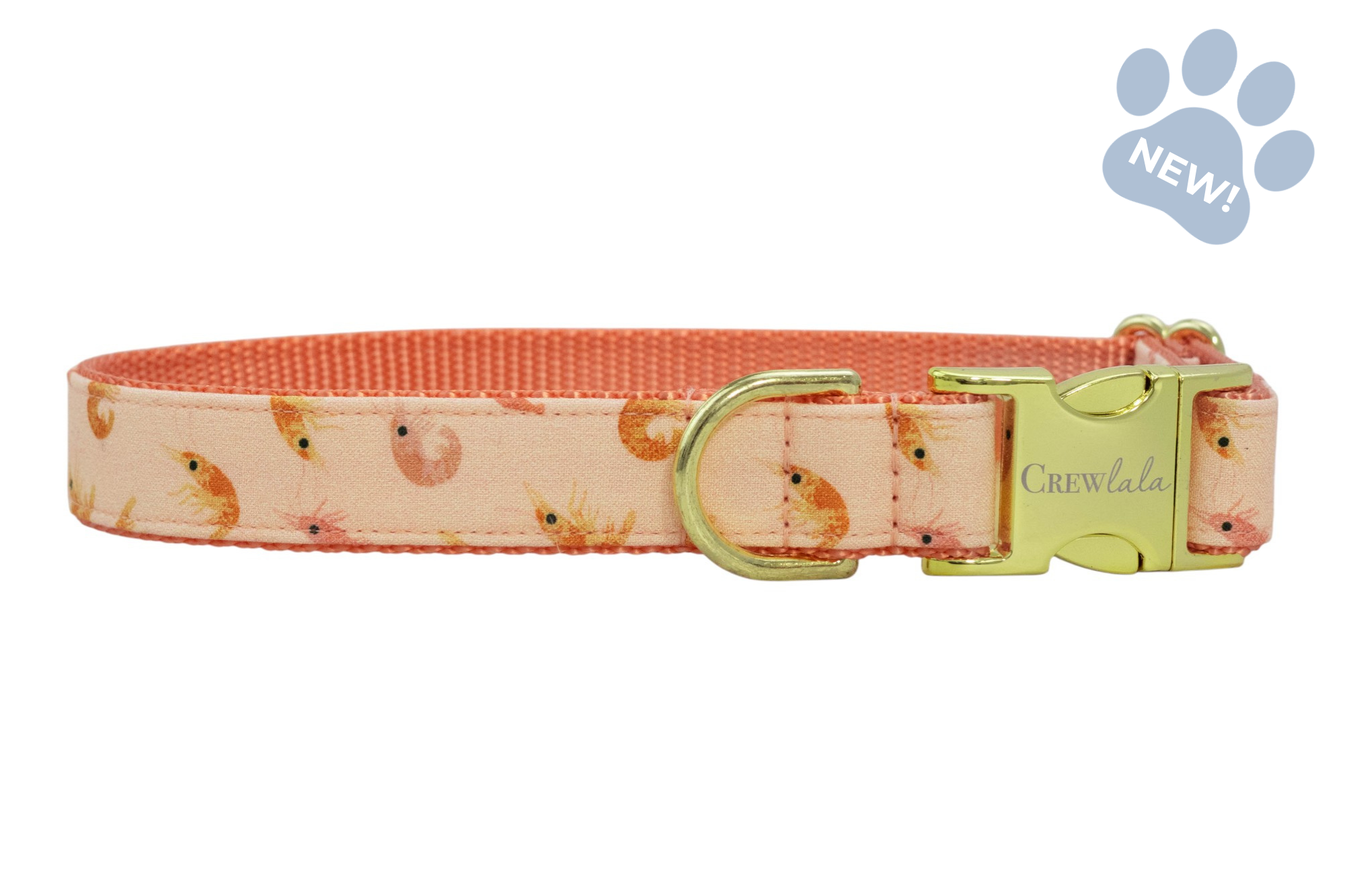 Peach Prawns Dog Collar - Crew LaLa