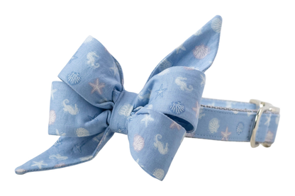 Blue Sea Shells Belle Bow Collar