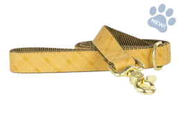 Old Gold Plaid Dog Leash