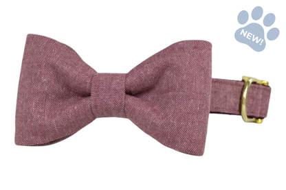Merlot Linen Bow Tie Collar
