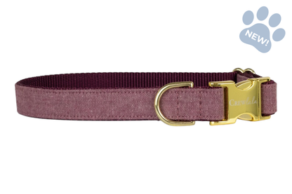 Merlot Linen Belle Bow Collar