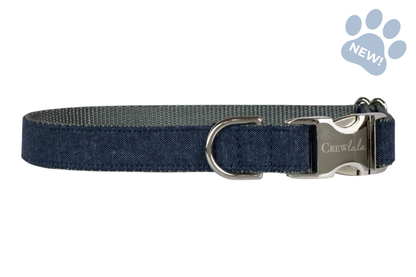 Indigo Blue Linen Belle Bow Collar