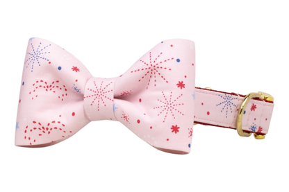 Pink Fireworks Bow Tie Collar