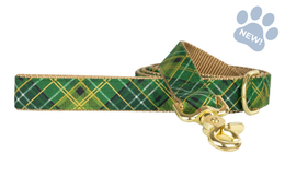 Golden Green Plaid Dog Leash