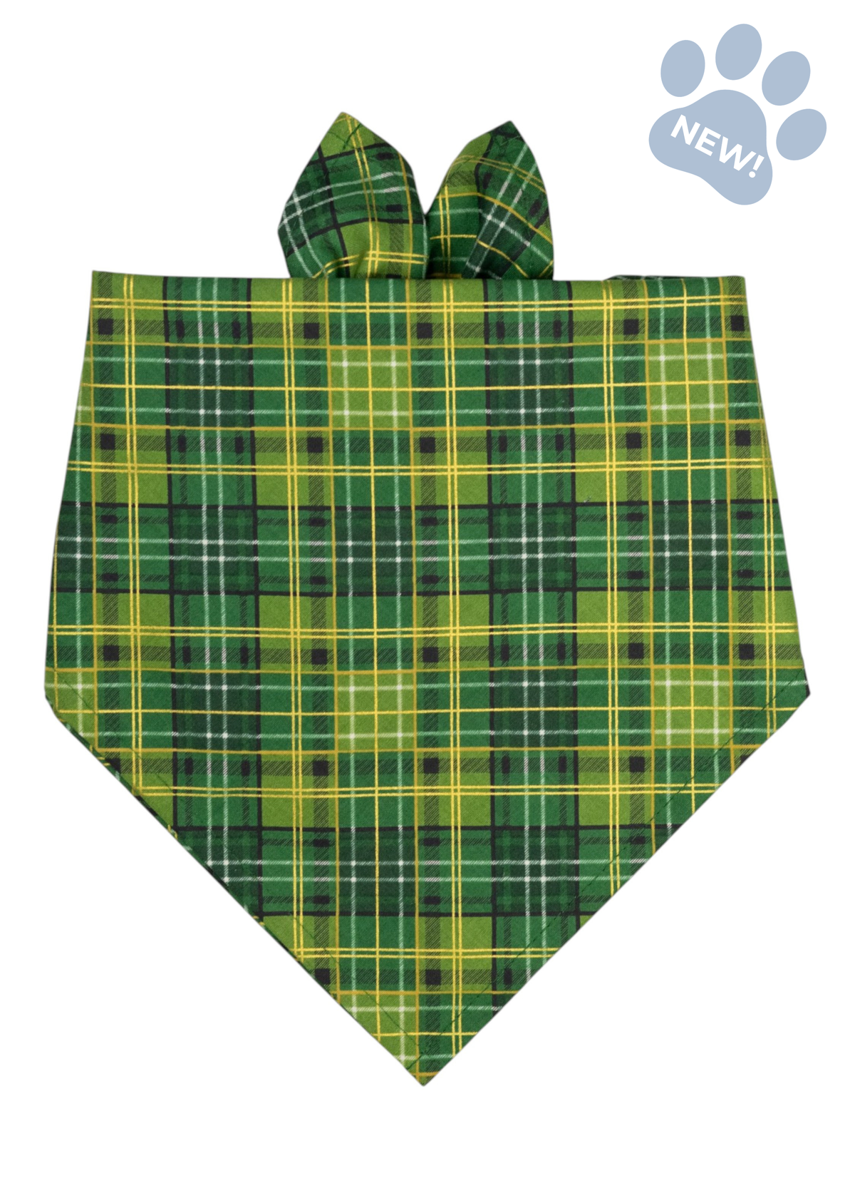 Golden Green Plaid Dog Bandana
