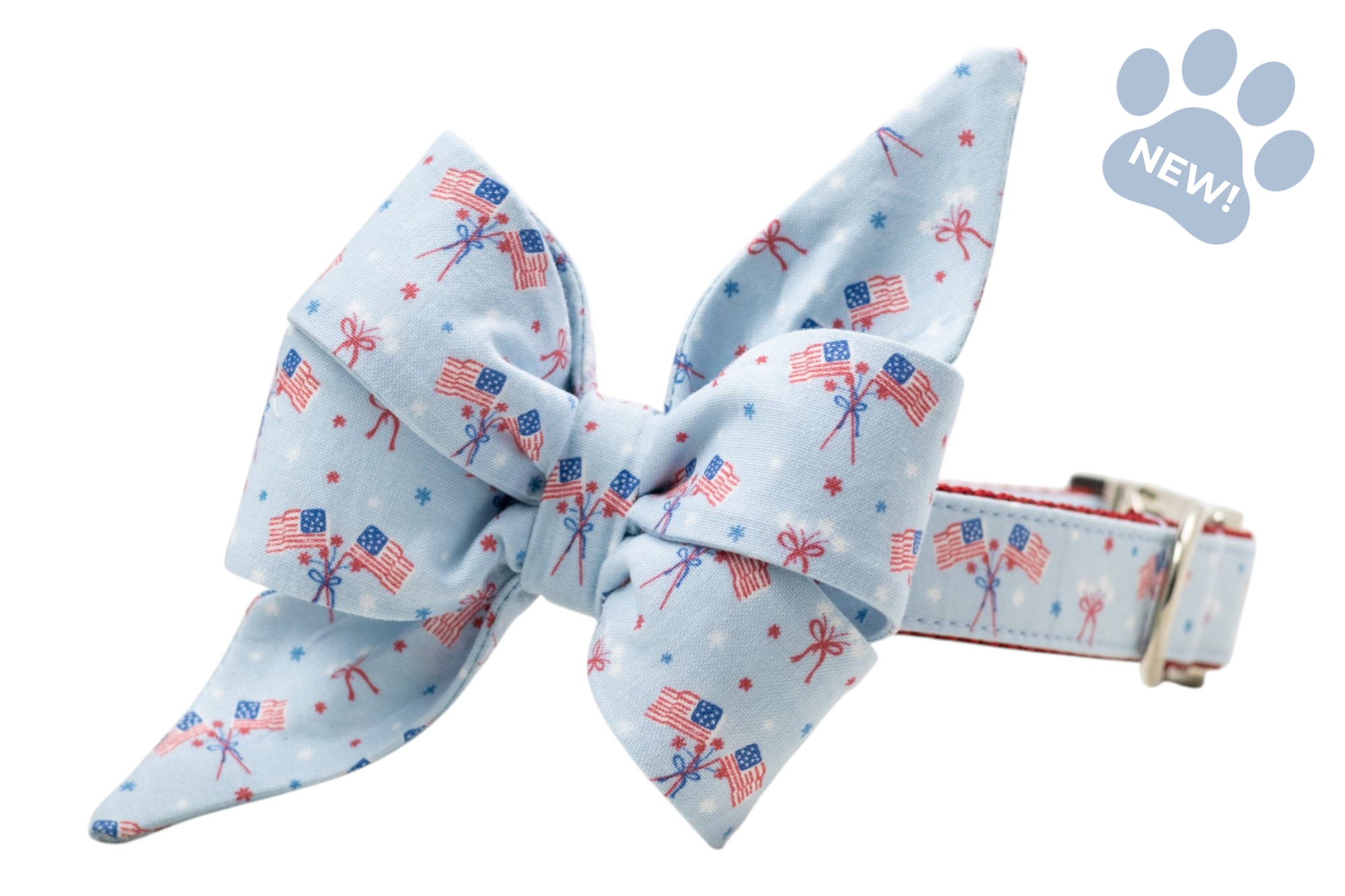 Patriotic Parade Belle Bow Collar - Crew LaLa