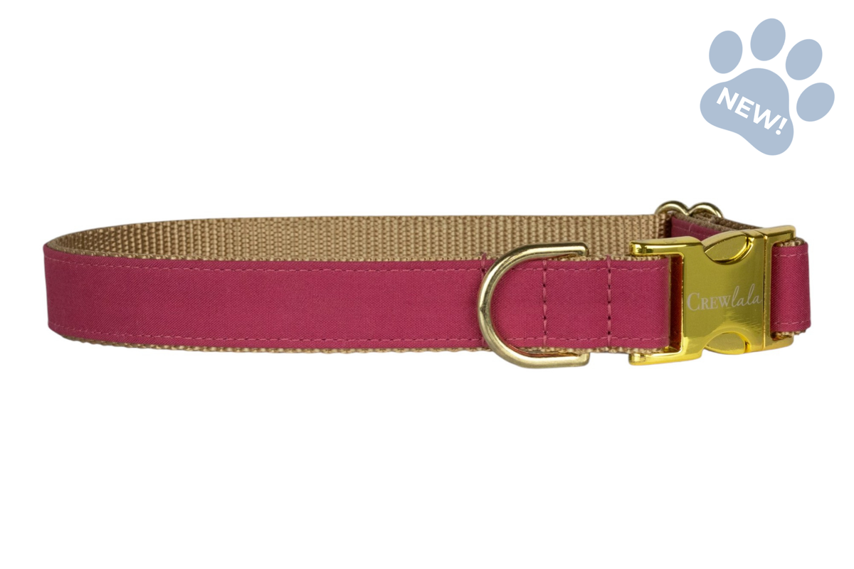 Deep Rose Bow Tie Dog Collar
