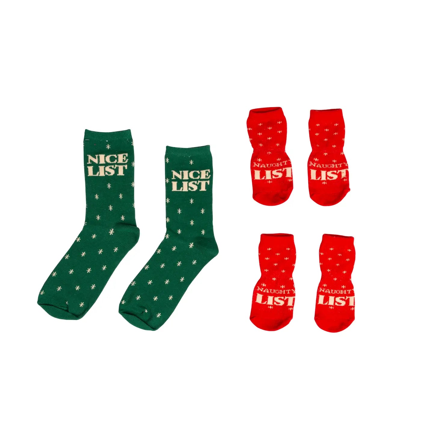 Pearhead - Human and Dog Matching Christmas Sock Set - Crew LaLa