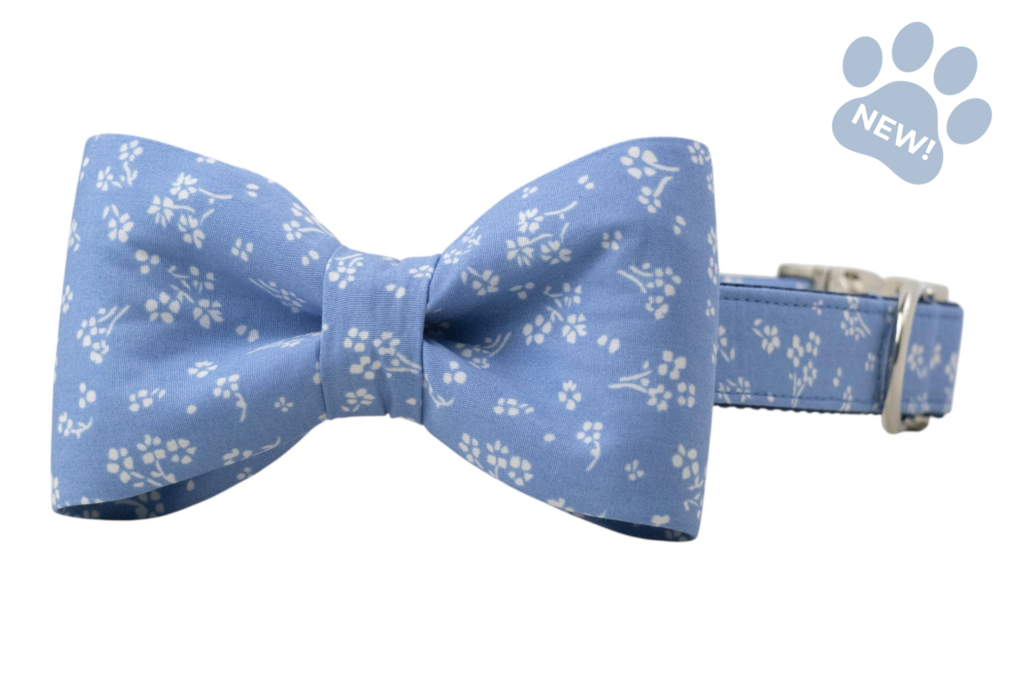 French Blue Blooms Bow Tie Collar - Crew LaLa