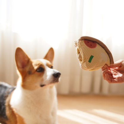 DEEP DISH PIZZA // ENRICHMENT DOG TOY // Squeaky + Snuffle - Crew LaLa