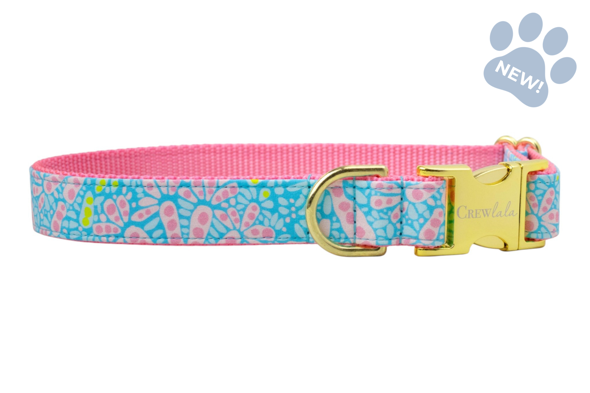 Poppy Pink Dog Collar - Crew LaLa