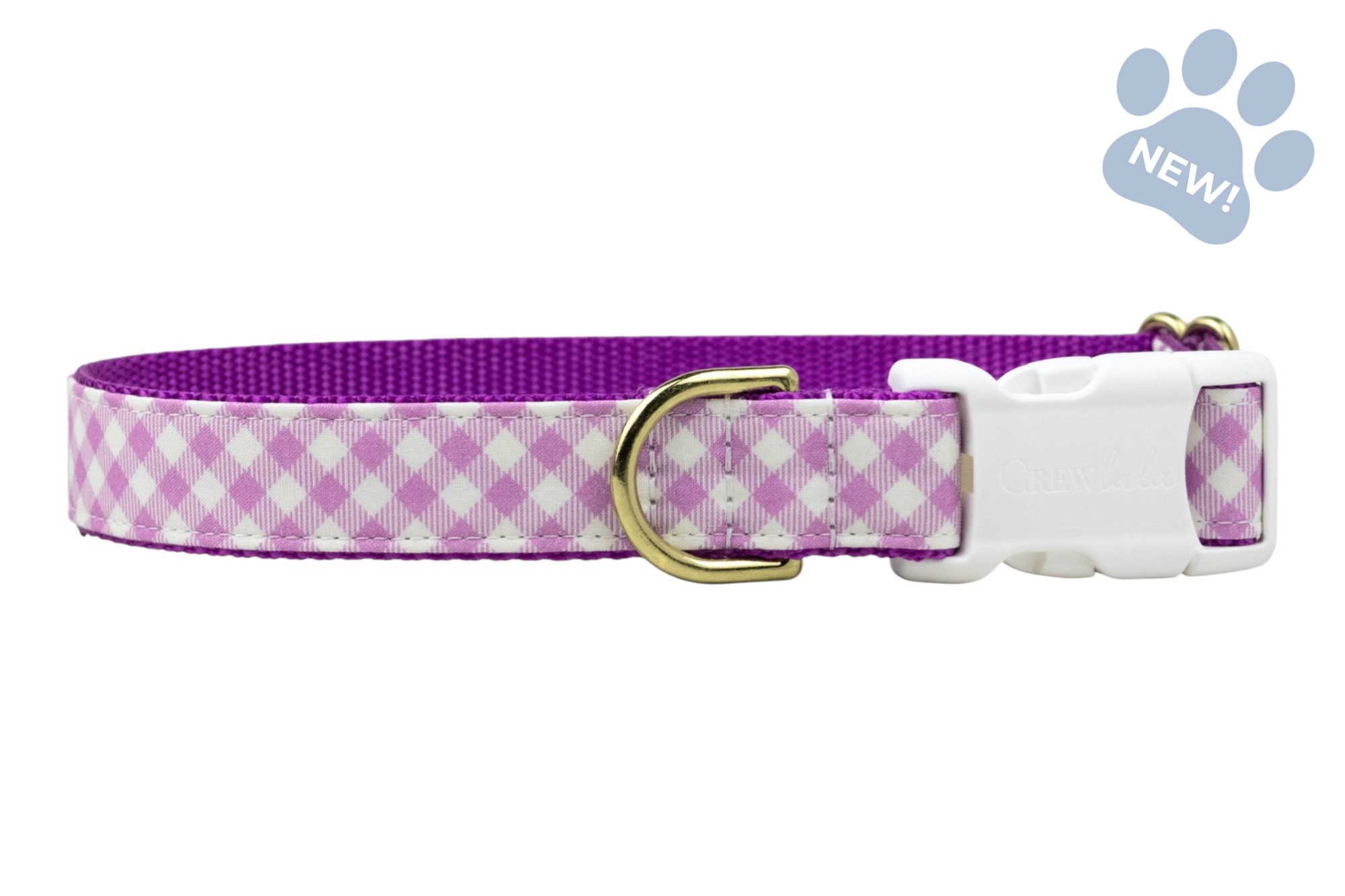 Violet Gingham Dog Collar - Crew LaLa