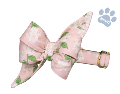 Pink Hydrangeas Belle Bow Collar