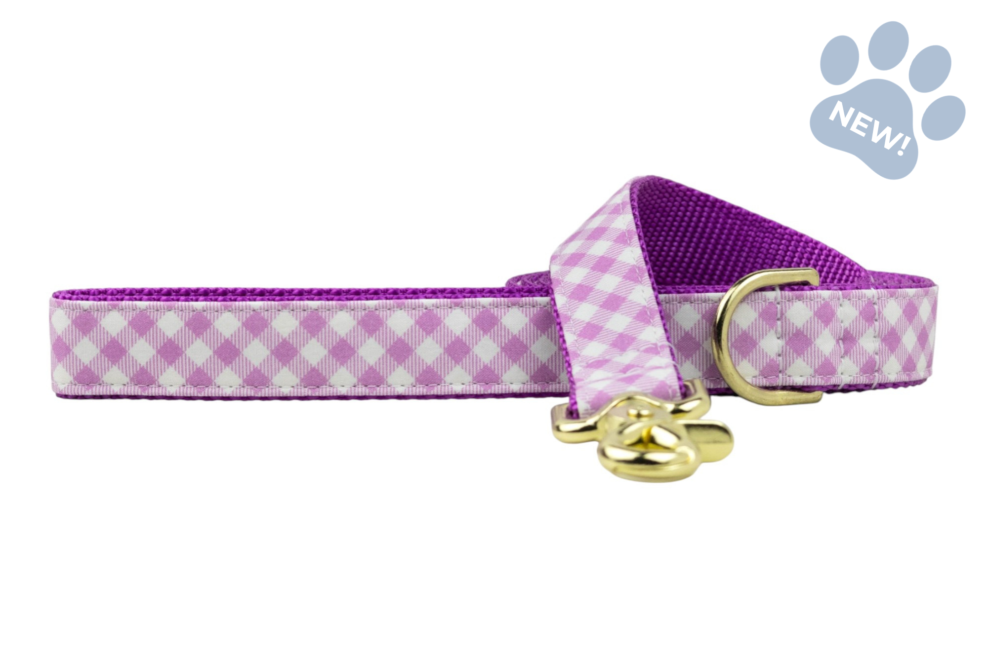 Violet Gingham Dog Leash - Crew LaLa