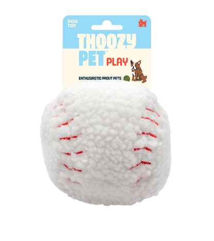 ThoozyPet Baseball Plush Dog Toy 4"