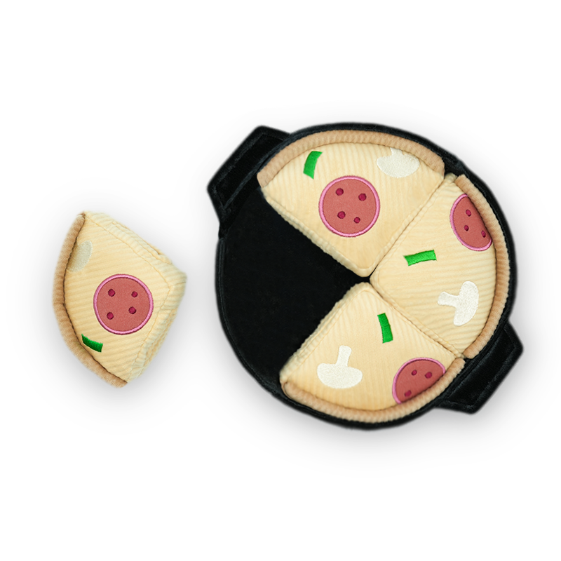 DEEP DISH PIZZA // ENRICHMENT DOG TOY // Squeaky + Snuffle - Crew LaLa