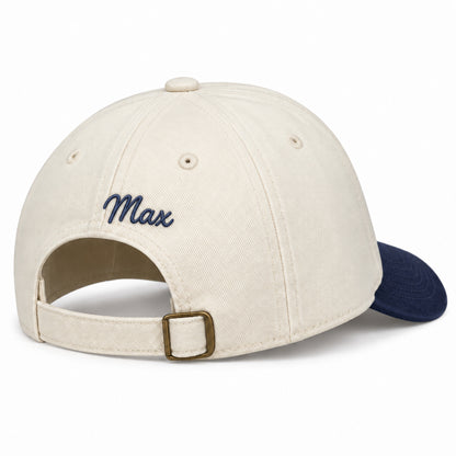Navy Dog Mom Social Club Hat – back with Max embroidery