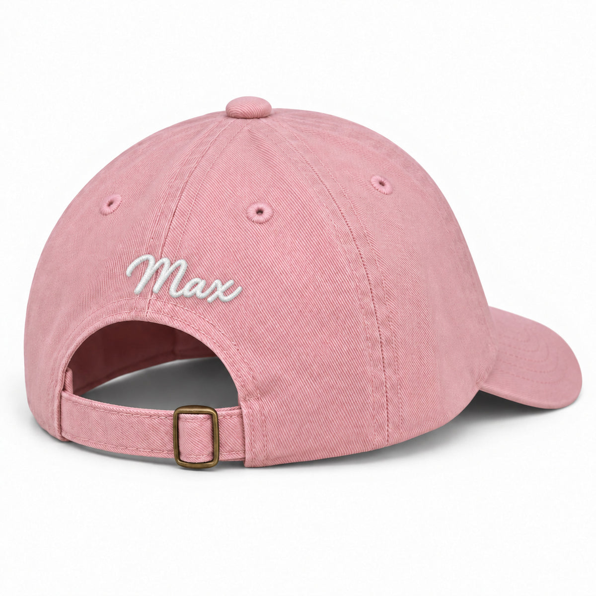 KIDS can i pet that dog? Baseball Hat – pink – back with Max embroidery