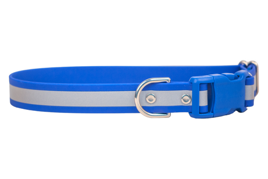 Reflective Royal Blue Biothane Collar - Crew LaLa
