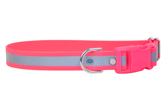 Reflective Neon Pink Biothane Collar