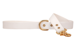 White Biothane 5' Dog Leash