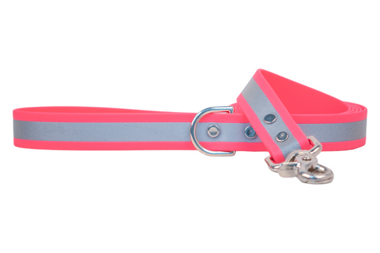 Reflective Neon Pink Biothane Leash