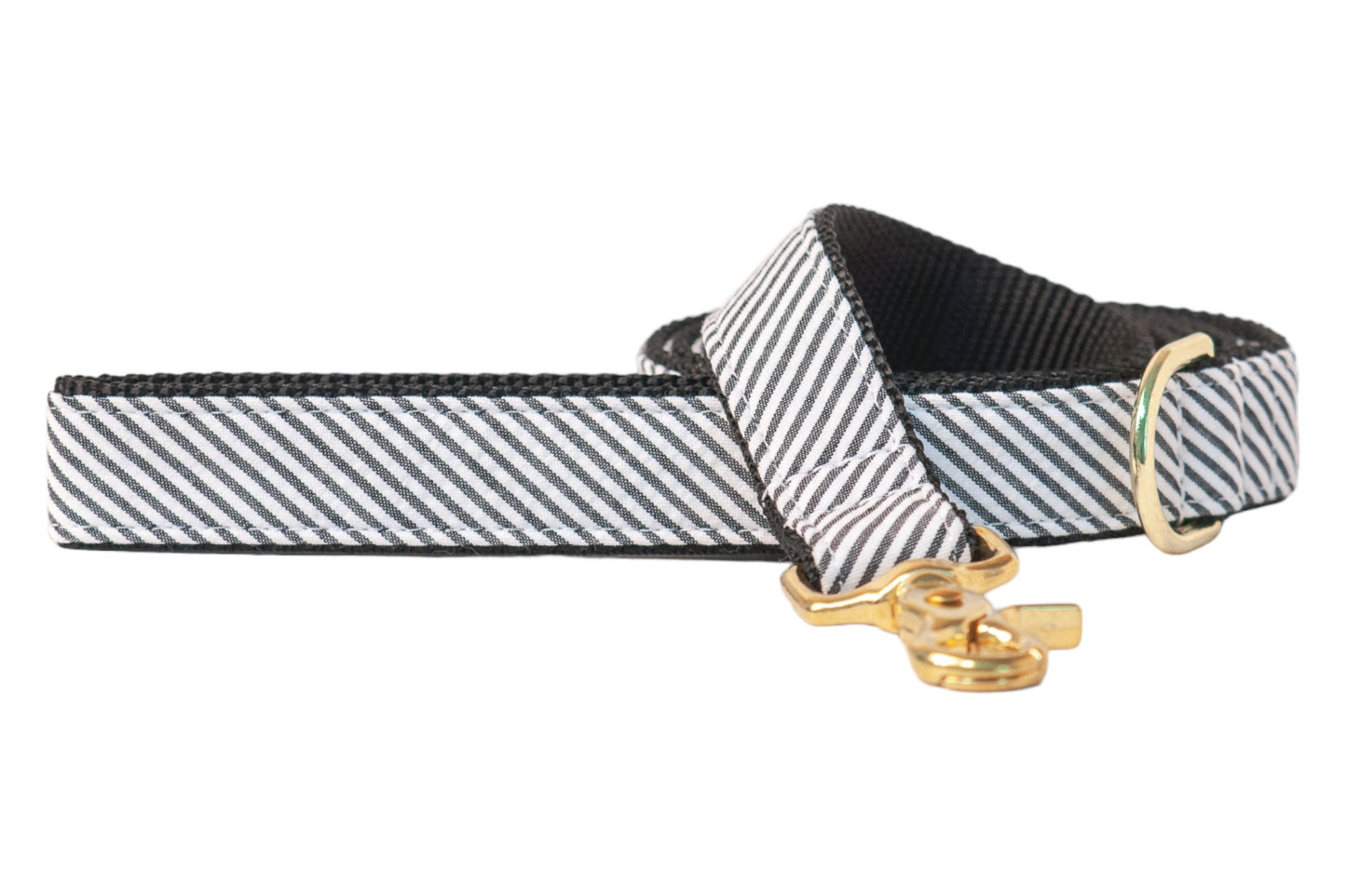 Black Seersucker Dog Leash - Crew LaLa