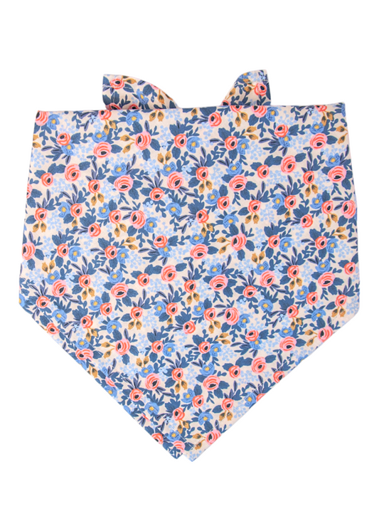 Navy Les Fleurs Dog Bandana - Crew LaLa