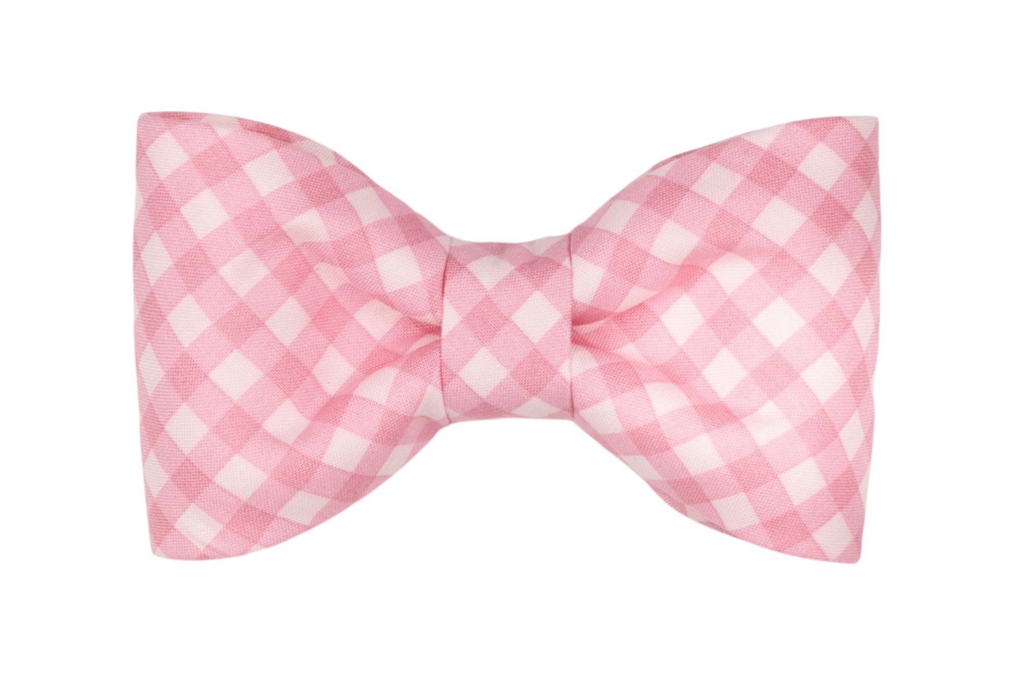Blush and Bashful Picnic Plaid Bow Tie