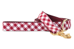 Crimson Picnic Plaid Dog Leash