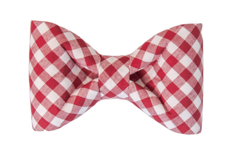 Crimson Picnic Plaid Bow Tie