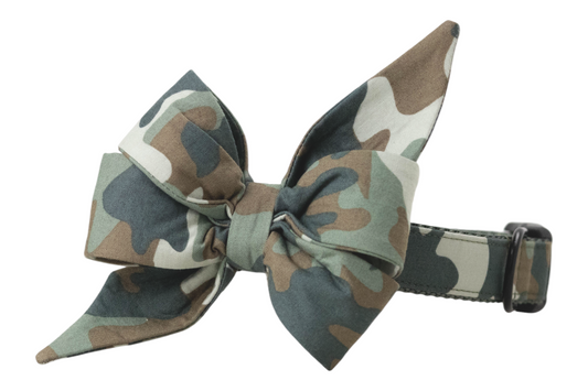 Low Country Camo Belle Bow Dog Collar - Crew LaLa