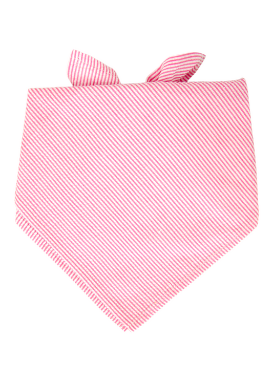 Fuchsia Seersucker Dog Bandana - Crew LaLa